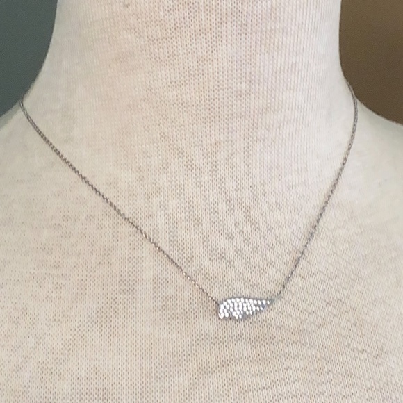 Sterling 925 Angel Wing Pendant w/ Cubic Zirconia (CZs) Adj Chain Necklace - Picture 3 of 10